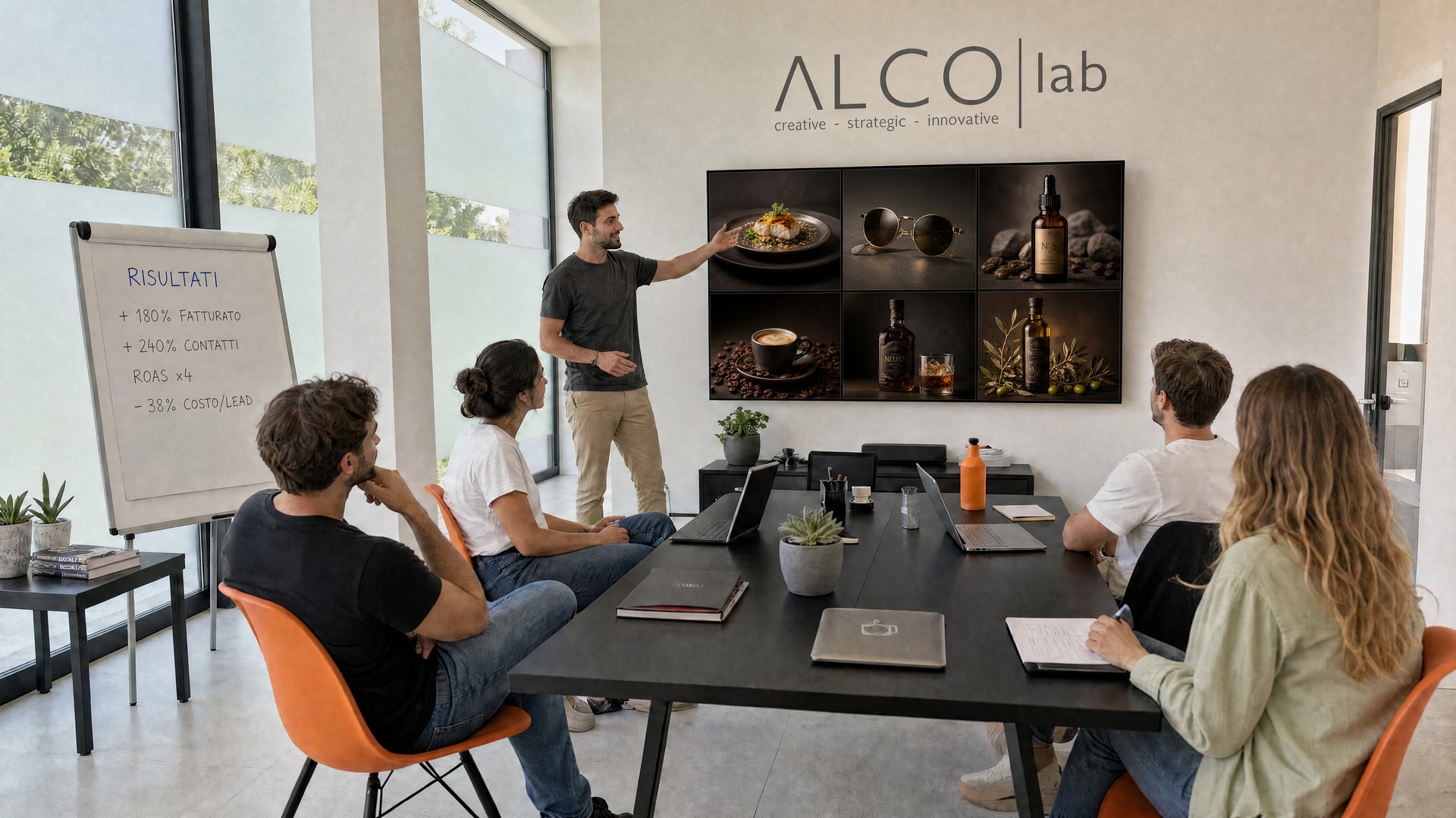 Team ALCOlab al lavoro in studio